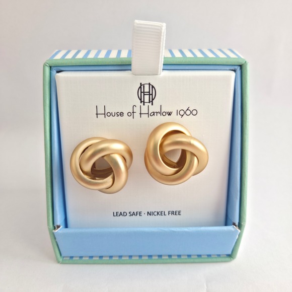 House of Harlow 1960 Jewelry - House of Harlow 1960 Earrings Womens OS Gold New Matte Love Knot Studs